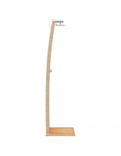 Doccia da Esterno Beige 55x60x224 cm Polyrattan e Legno Acacia