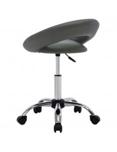 Sedia da Lavoro con Ruote Grigio in Similpelle