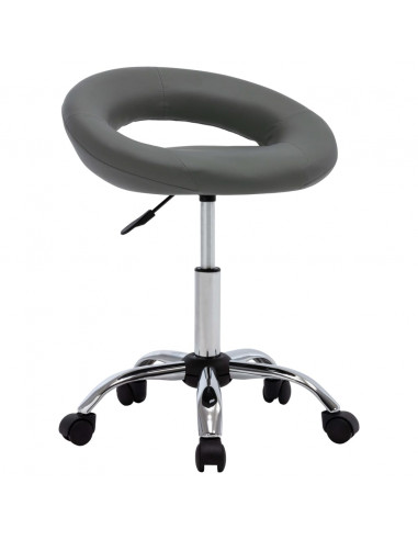 Sedia da Lavoro con Ruote Grigio in Similpelle