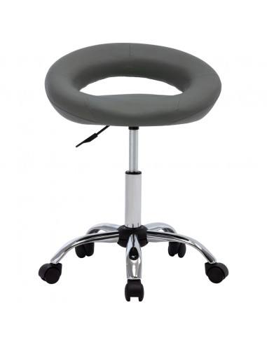Sedia da Lavoro con Ruote Grigio in Similpelle