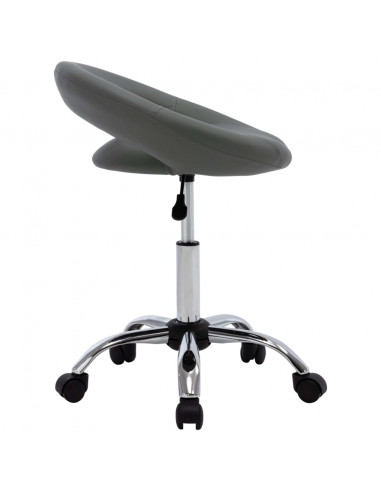 Sedia da Lavoro con Ruote Grigio in Similpelle