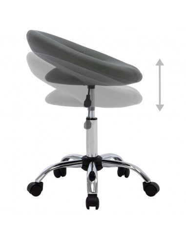 Sedia da Lavoro con Ruote Grigio in Similpelle