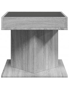 Tavolino Salotto con LED Grigio Sonoma 50x50x45 cm Multistrato 2