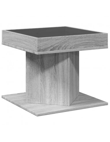 Tavolino Salotto con LED Grigio Sonoma 50x50x45 cm Multistrato