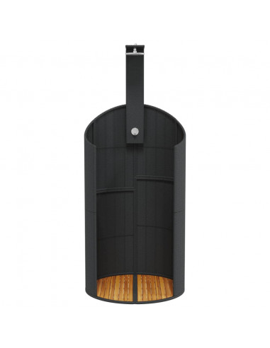 Doccia Esterno Nera 100x100x241,5 cm Polyrattan e Legno Acacia