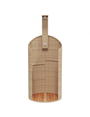 Doccia Esterno Beige 100x100x241,5 cm Polyrattan e Legno Acacia
