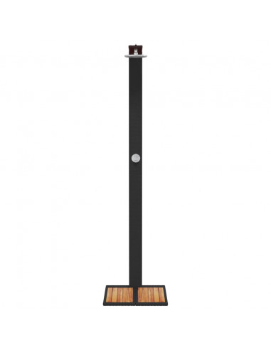 Doccia da Esterno Nera 50x55x224cm in Polyrattan e Legno Acacia