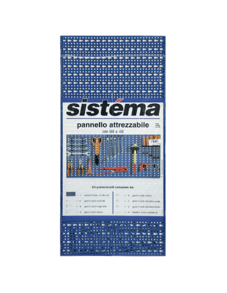 Pannello porta attrezzi Bizzotto Scaffalature 054AKIT Blu ral 5010