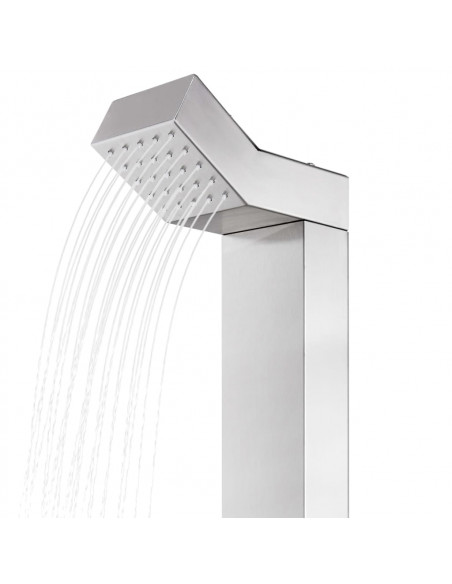 Doccia da Giardino con Base Grigia 225 cm in Acciaio Inox