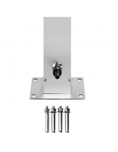 Doccia da Giardino con Base Grigia 225 cm in Acciaio Inox