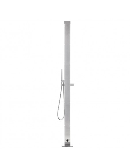 Doccia da Giardino con Base Marrone 225 cm in Acciaio Inox