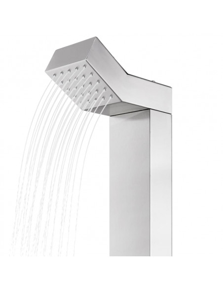 Doccia da Giardino con Base Grigia 225 cm in Acciaio Inox
