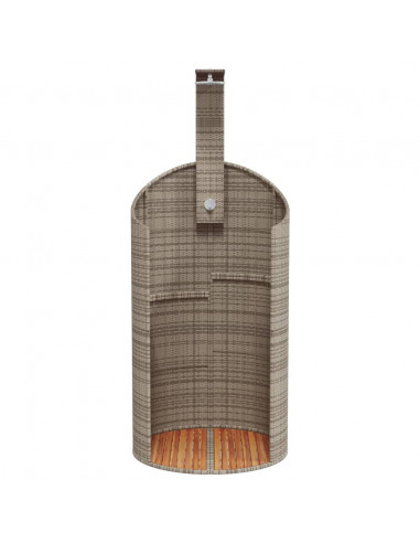 Doccia Esterno Grigia 100x100x241,5cm Polyrattan e Legno Acacia
