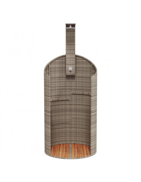Doccia Esterno Grigia 100x100x241,5cm Polyrattan e Legno Acacia