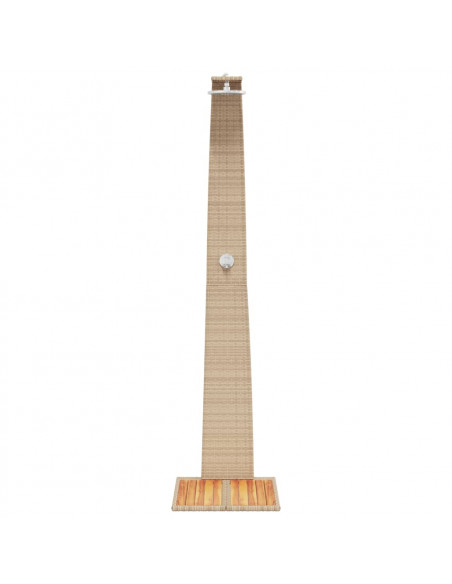 Doccia da Esterno Beige 55x60x224 cm Polyrattan e Legno Acacia