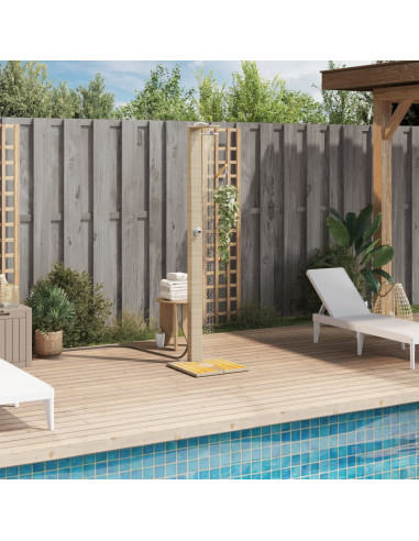 Doccia da Esterno Beige 50x55x224 cm Polyrattan e Legno Acacia