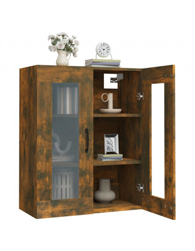 Armadietto Pensile a Parete Rovere Fumo 69,5x34x90 cm