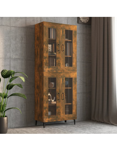 Armadietto Pensile a Parete Rovere Fumo 69,5x34x90 cm