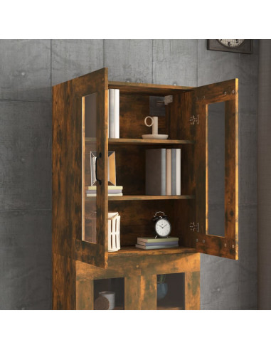 Armadietto Pensile a Parete Rovere Fumo 69,5x34x90 cm