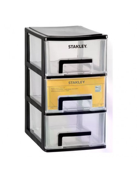 Porta minuteria Stanley STST40711 1 ESSENTIAL 3 Cassetti M Nero e Tras