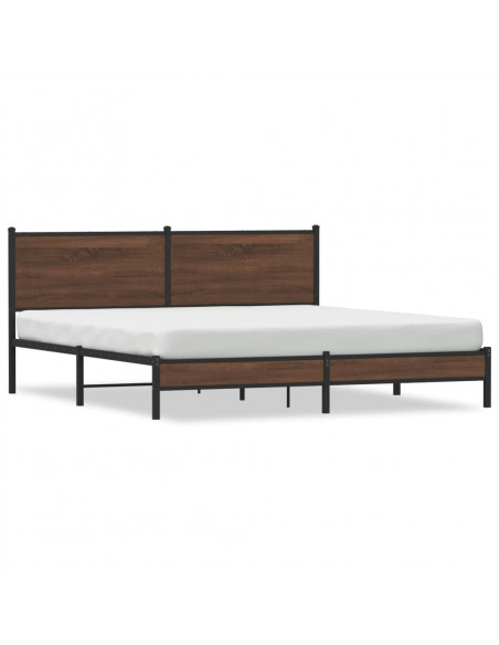 Giroletto senza Materaso in Metallo Rovere Marrone 183x213 cm