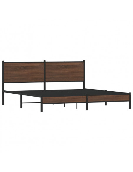Giroletto senza Materaso in Metallo Rovere Marrone 183x213 cm