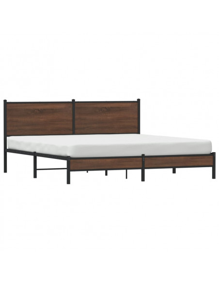 Giroletto senza Materaso in Metallo Rovere Marrone 183x213 cm