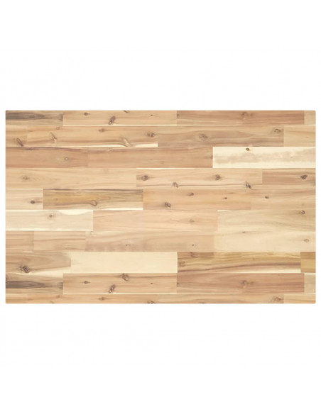 Piano Tavolo Rettangolare 120x50x4cm Legno Massello di Acacia