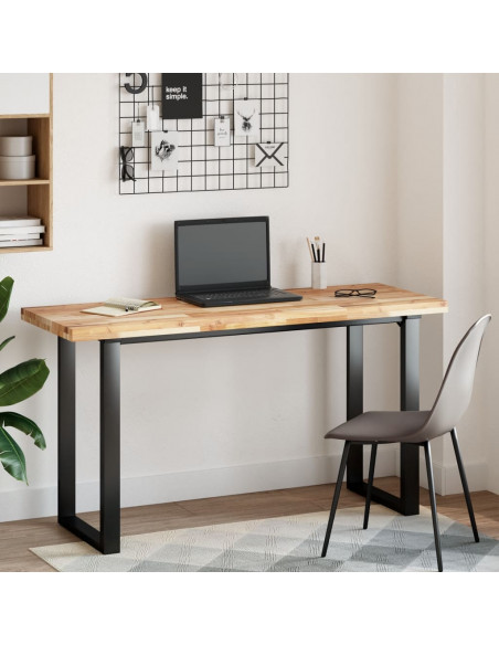 Piano Tavolo Rettangolare 120x50x4cm Legno Massello di Acacia