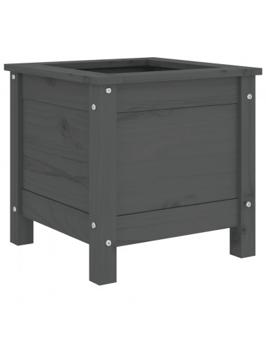 Fioriera da Giardino Grigia 40x40x39 cm Legno Massello di Pino