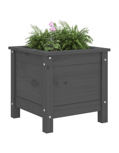 Fioriera da Giardino Grigia 40x40x39 cm Legno Massello di Pino