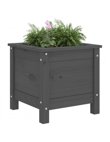 Fioriera da Giardino Grigia 40x40x39 cm Legno Massello di Pino