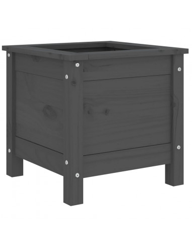 Fioriera da Giardino Grigia 40x40x39 cm Legno Massello di Pino