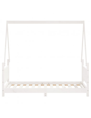 Giroletto per Bambini Bianco 80x160cm in Legno Massello di Pino