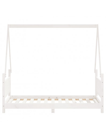 Giroletto per Bambini Bianco 80x160cm in Legno Massello di Pino