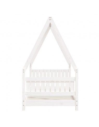 Giroletto per Bambini Bianco 80x160cm in Legno Massello di Pino