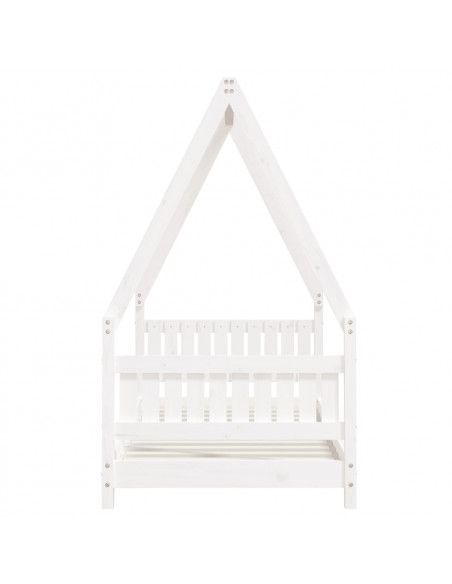 Giroletto per Bambini Bianco 80x160cm in Legno Massello di Pino