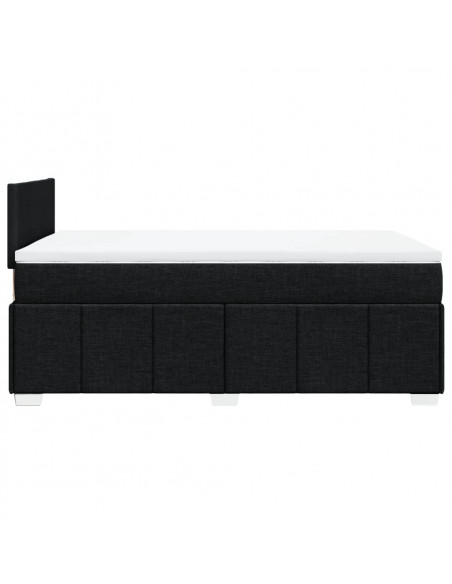 Giroletto a Molle con Materasso Nero 120x200 cm in Tessuto