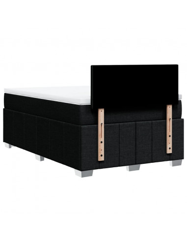 Giroletto a Molle con Materasso Nero 120x200 cm in Tessuto