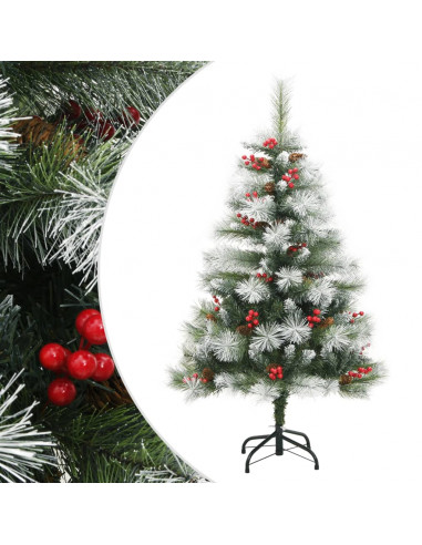 Albero Natale Artificiale Incernierato con Pigne e Bacche 150cm