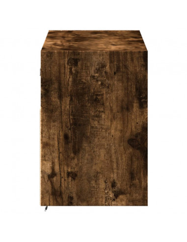 Mobile TV a Parete con Luci LED Rovere Fumo 100x31x45 cm