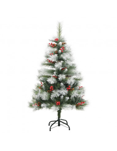Albero Natale Artificiale Incernierato con Pigne e Bacche 150cm