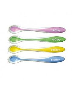 Set posate infanzia Nuby ID5277 Coppia Cucchiaini Termosensibili Assor