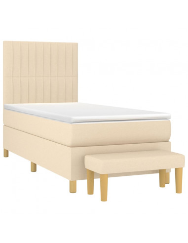 Giroletto a Molle con Materasso Crema 90x200 cm inTessuto