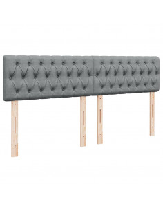 Giroletto a Molle con Materasso Grigio Chiaro 200x200cm Tessuto 2