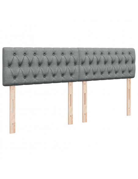 Giroletto a Molle con Materasso Grigio Chiaro 200x200cm Tessuto