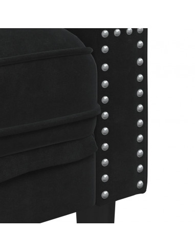 Set Divani Chesterfield 2pz con Cuscini Nero Velluto
