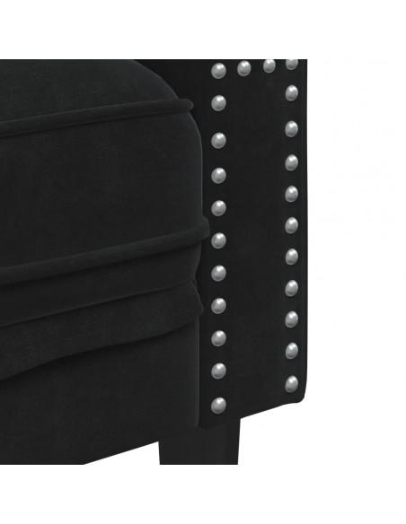 Set Divani Chesterfield 2pz con Cuscini Nero Velluto