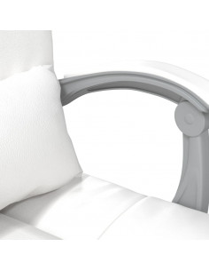 Poltrona da Ufficio Massaggiante Reclinabile Bianca Similpelle