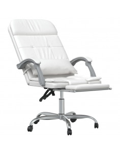 Poltrona da Ufficio Massaggiante Reclinabile Bianca Similpelle 2